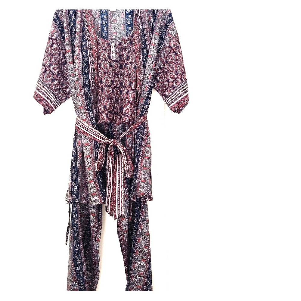 Japna 3 Piece Sleep Set M Indian Print Boho Lounge